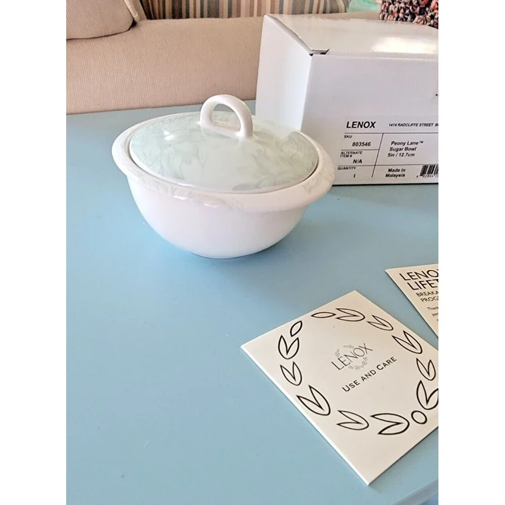 Lenox Covered Sugar Bowl in Peony Lane New in Box